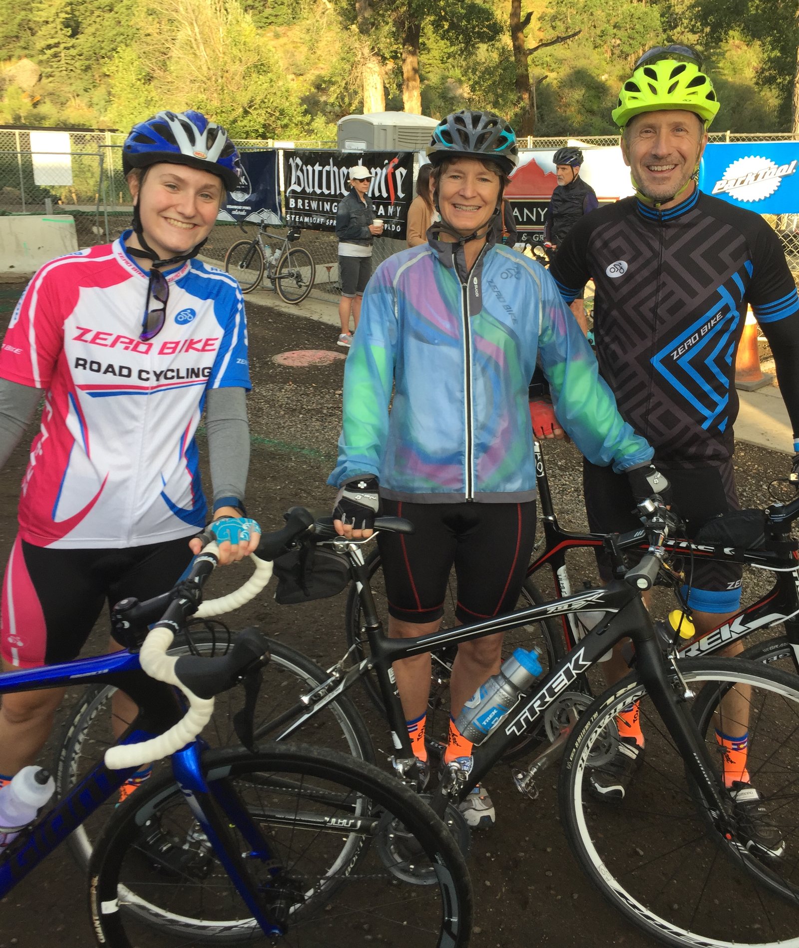 Mac and Todd Millard with their road bikes at a group ride in Steamboat Springs